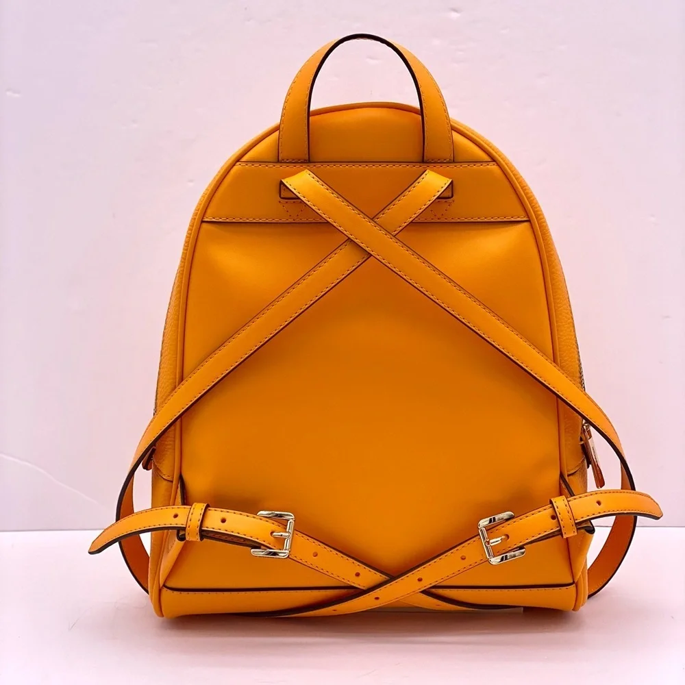 Michael Kors Vibrant Orange Backpack with Fun Patches
